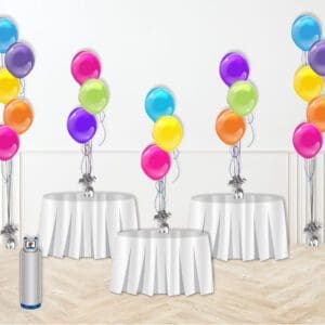 Our helium tank with balloons package is the PERFECT option for completing your room decor!  Make clusters of three or five for perfect centerpieces that add height to your tables while filling the room!