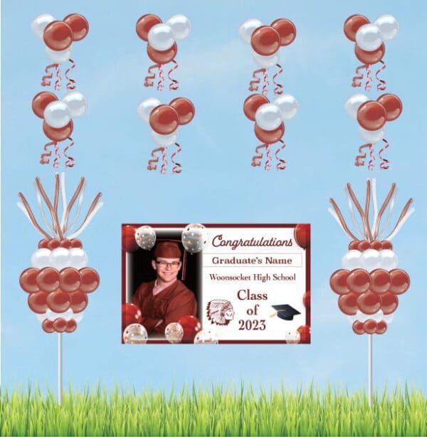 Graduation-balloon-clusters-columns-custom-banner