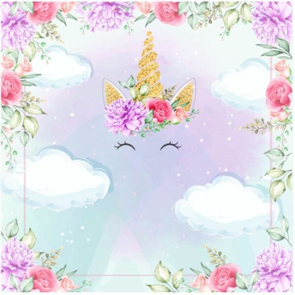 Cute Unicorn Print Banner backdrop